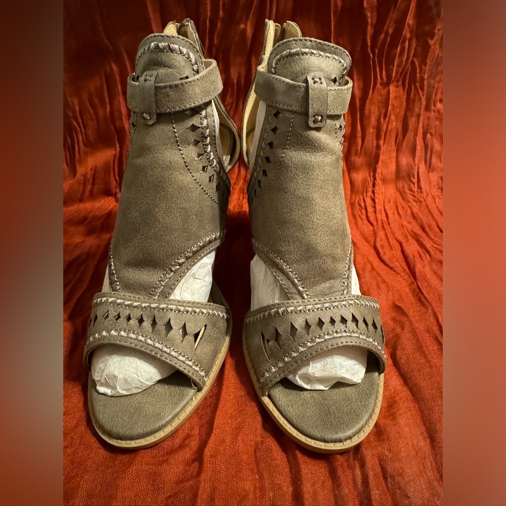 Faux suede heels